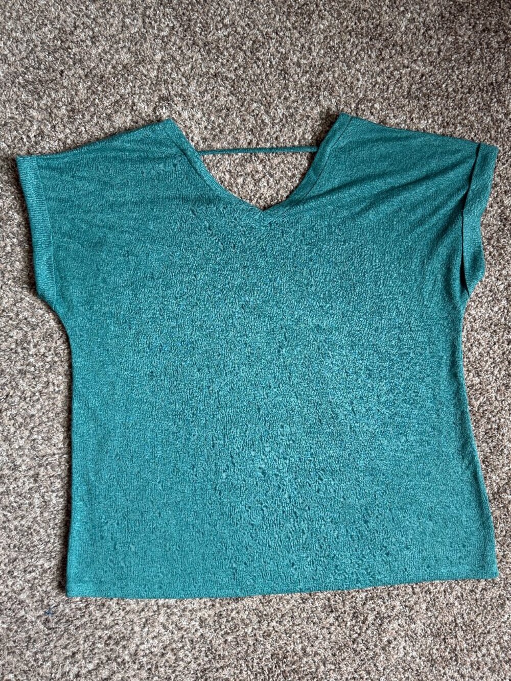 Bobeau Davie Strap Detail Knit Tee, Size Medium, Teal Green - Picture 10 of 10